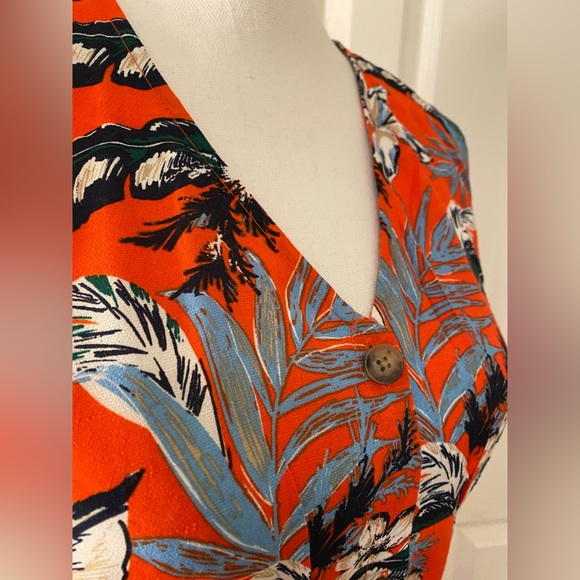 Loft Botanical Button Toe Waist Midi Dress - Picture 9 of 12